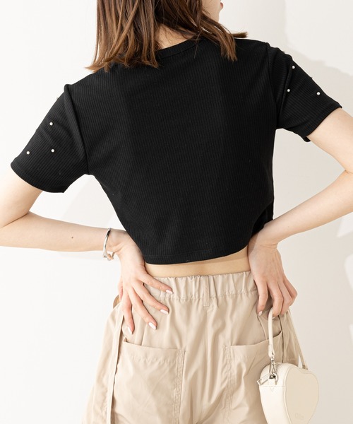 Chico(チコ)の「リブパールチビT(Tシャツ/カットソー・レディース・ホワイト/ブラック/ブルー/ホワイト系その他2・FREE)」の12枚目の写真