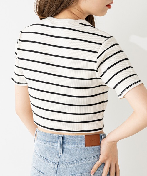 Chico(チコ)の「リブパールチビT(Tシャツ/カットソー・レディース・ホワイト/ブラック/ブルー/ホワイト系その他2・FREE)」の8枚目の写真