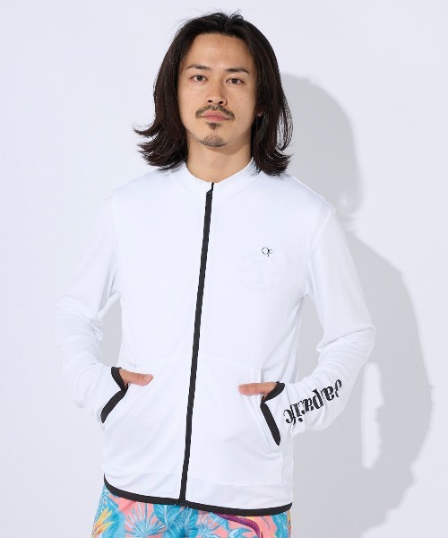 Ocean Pacific（オーシャンパシフィック）の「【OP:オーピー】UVジップパーカー  水陸両用ウェア（ラッシュガード・メンズ・ブラック/ネイビー/ロイヤルブルー/ホワイト/グリーン・MEDIUM/LARGE/X-LARGE）」の2枚目の写真