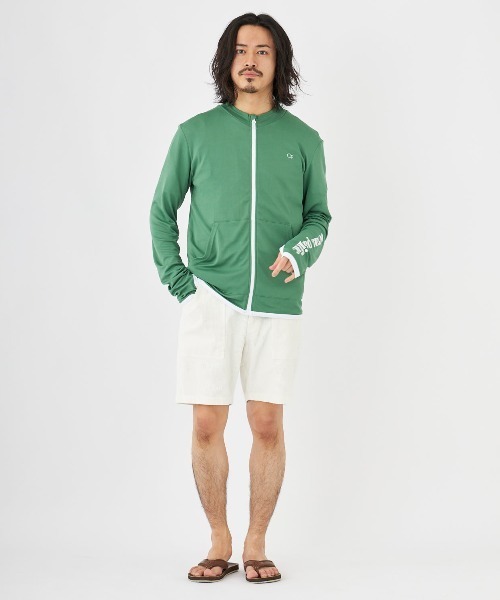 Ocean Pacific（オーシャンパシフィック）の「【OP:オーピー】UVジップパーカー  水陸両用ウェア（ラッシュガード・メンズ・ブラック/ネイビー/ロイヤルブルー/ホワイト/グリーン・MEDIUM/LARGE/X-LARGE）」の8枚目の写真