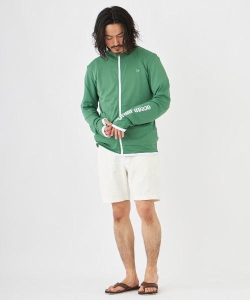 Ocean Pacific（オーシャンパシフィック）の「【OP:オーピー】UVジップパーカー  水陸両用ウェア（ラッシュガード・メンズ・ブラック/ネイビー/ロイヤルブルー/ホワイト/グリーン・MEDIUM/LARGE/X-LARGE）」の9枚目の写真