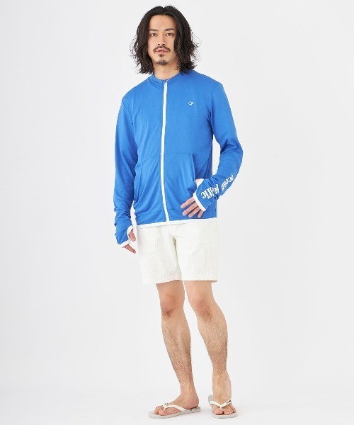 Ocean Pacific（オーシャンパシフィック）の「【OP:オーピー】UVジップパーカー  水陸両用ウェア（ラッシュガード・メンズ・ブラック/ネイビー/ロイヤルブルー/ホワイト/グリーン・MEDIUM/LARGE/X-LARGE）」の21枚目の写真