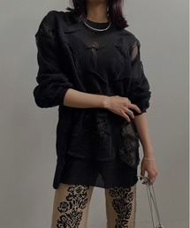 MEDI TUCK DAMAGE KNIT TOP