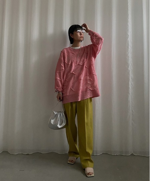Ameri（アメリ）の「MEDI TUCK DAMAGE KNIT TOP（ニット