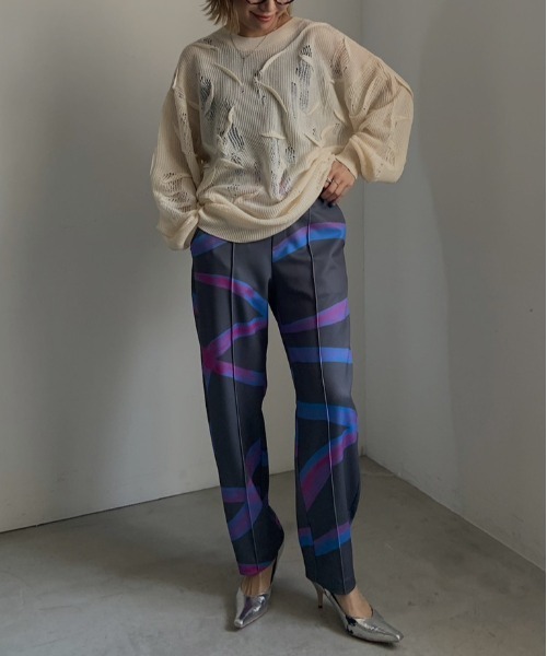 MEDI TUCK DAMAGE KNIT TOP（ニット/セーター）｜Ameri（アメリ