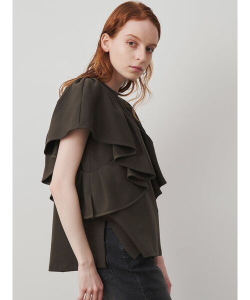ELENDEEK（エレンディーク）の「タックラッフルカットソー（Tシャツ/カットソー・レディース・ブラック/カーキ/オフホワイト・FREE）」の7枚目の写真