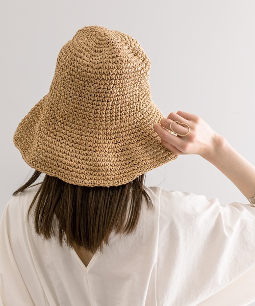 mystic（ミスティック）の「シンプルストローハット（ハット・レディース・ベージュ・FREE）」の2枚目の写真