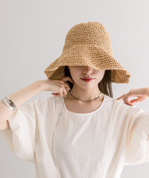 mystic（ミスティック）の「シンプルストローハット（ハット・レディース・ベージュ・FREE）」の3枚目の写真