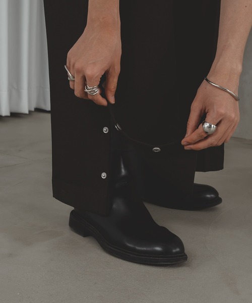 selle glant（セレグランテ）の「SIDE DOT BOTTON SLIT PANTS/サイドボタンスリットパンツ（スラックス・メンズ・チャコールグレー/ブラック・MEDIUM/LARGE）」の18枚目の写真