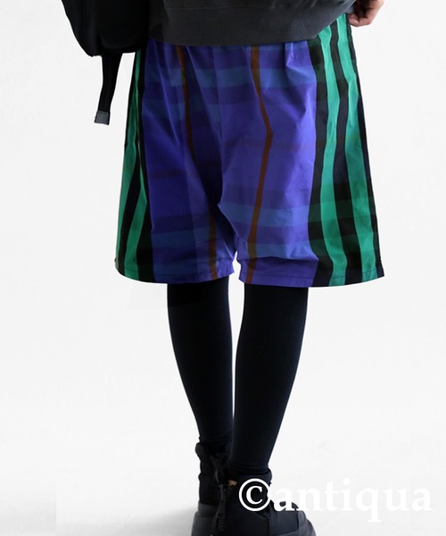 antiqua(アンティカ)の「チェック柄ハーフパンツ(その他パンツ・レディース・パープル・FREE)」の14枚目の写真