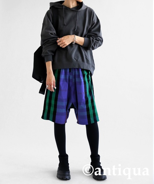 antiqua(アンティカ)の「チェック柄ハーフパンツ(その他パンツ・レディース・パープル・FREE)」の15枚目の写真