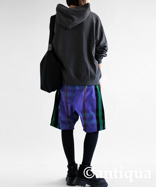 antiqua(アンティカ)の「チェック柄ハーフパンツ(その他パンツ・レディース・パープル・FREE)」の16枚目の写真