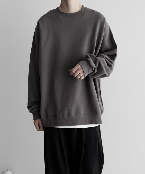 remer(リメール)の「loose heavy cotton over sweat / ルーズヘビーコットンオーバースウェット(スウェット・メンズ・ブルーグレー/モカ/ライトグレー/ブラック・LARGE/MEDIUM/SMALL)」の4枚目の写真