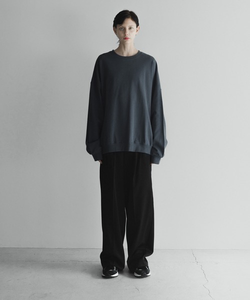 remer(リメール)の「loose heavy cotton over sweat / ルーズヘビーコットンオーバースウェット(スウェット・メンズ・ブルーグレー/モカ/ライトグレー/ブラック・LARGE/MEDIUM/SMALL)」の20枚目の写真