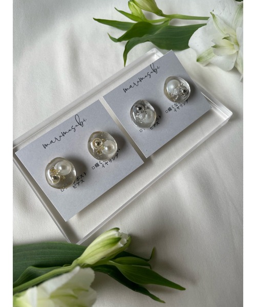 tone(トーン)の「【marumusubi】Jewel iceピアス(MA)(ピアス(両耳用)・レディース・シルバー/ゴールド/グレー・FREE)」の5枚目の写真