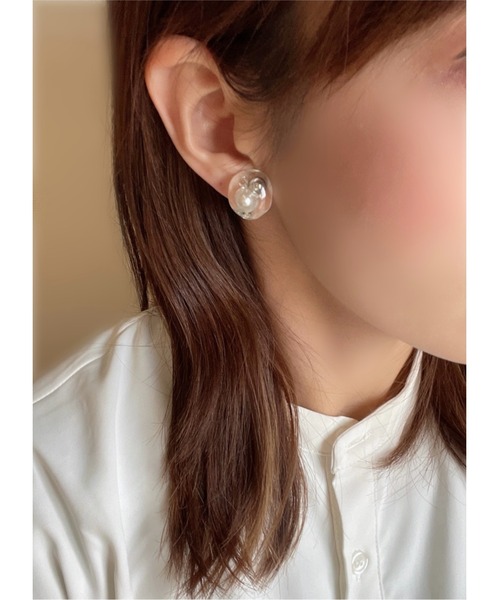 tone(トーン)の「【marumusubi】Jewel iceピアス(MA)(ピアス(両耳用)・レディース・シルバー/ゴールド/グレー・FREE)」の7枚目の写真