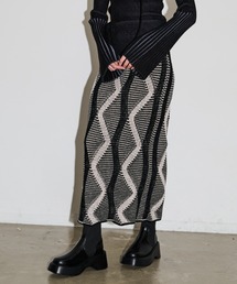 AIC. | ベロアモールジャガードニットスカート/セットアップ可能(スカート)