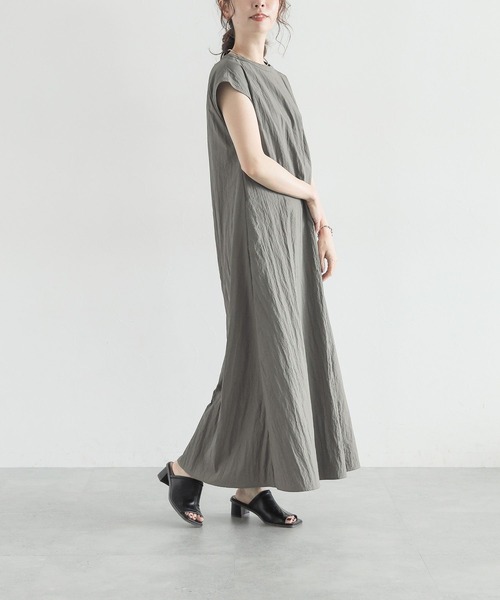 【美品】UNITED ARROWS バックスリットロングワンピ conte＞シアー バックスリット ロングワンピース