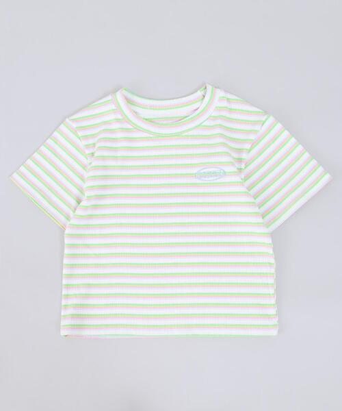 WC(ダブル シー)の「マルチボーダーコンパクトT(Tシャツ/カットソー・レディース・ホワイト/オレンジ/ブルー・FREE)」の6枚目の写真