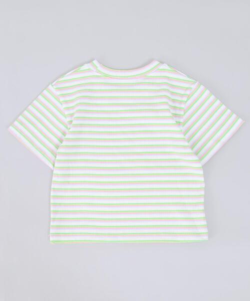 WC(ダブル シー)の「マルチボーダーコンパクトT(Tシャツ/カットソー・レディース・ホワイト/オレンジ/ブルー・FREE)」の7枚目の写真