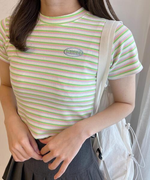 WC(ダブル シー)の「マルチボーダーコンパクトT(Tシャツ/カットソー・レディース・ホワイト/オレンジ/ブルー・FREE)」の22枚目の写真