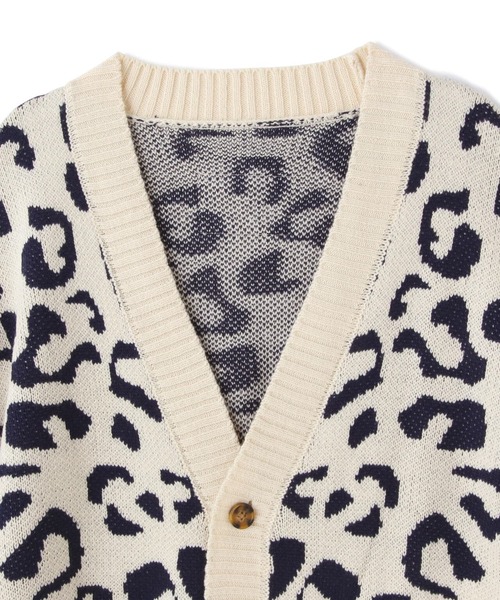 WHITELAND（ホワイトランド）の「【WEB&DEPOT限定】WHITELAND/ホワイトランド/LEOPARD CARDIGAN/カーディガン（カーディガン/ボレロ・メンズ・ブラック/アイボリー/ベージュ・FREE）」の9枚目の写真