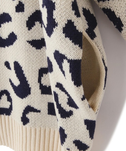 WHITELAND（ホワイトランド）の「【WEB&DEPOT限定】WHITELAND/ホワイトランド/LEOPARD CARDIGAN/カーディガン（カーディガン/ボレロ・メンズ・ブラック/アイボリー/ベージュ・FREE）」の5枚目の写真