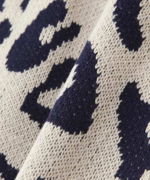 WHITELAND（ホワイトランド）の「【WEB&DEPOT限定】WHITELAND/ホワイトランド/LEOPARD CARDIGAN/カーディガン（カーディガン/ボレロ・メンズ・ブラック/アイボリー/ベージュ・FREE）」の4枚目の写真