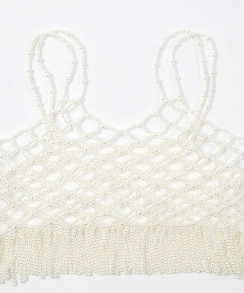 miette(ミエット)の「パールビスチェ(Tシャツ/カットソー・レディース・オフホワイト/ブルー/ピンク・FREE)」の8枚目の写真