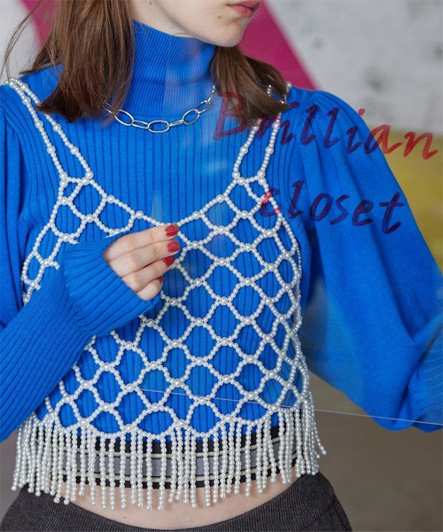 miette(ミエット)の「パールビスチェ(Tシャツ/カットソー・レディース・オフホワイト/ブルー/ピンク・FREE)」の17枚目の写真