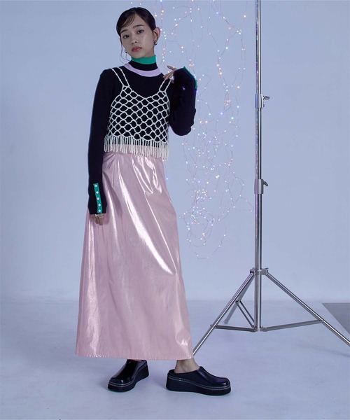 miette(ミエット)の「パールビスチェ(Tシャツ/カットソー・レディース・オフホワイト/ブルー/ピンク・FREE)」の19枚目の写真