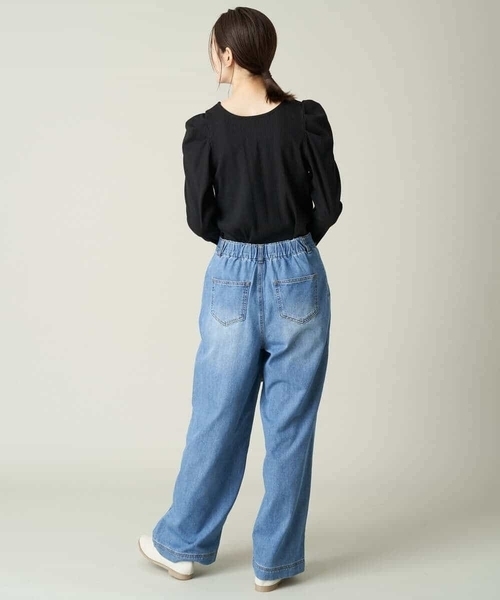 a.v.v(アーヴェヴェ)の「【前後2WAY】レーススリーブタックパフリブトップス(Tシャツ/カットソー・レディース・ブラック/アイボリー・36/40/38/34/42)」の8枚目の写真