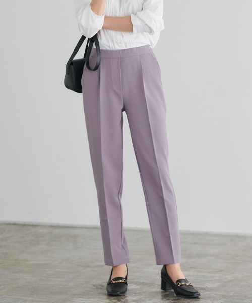 Pierrot（ピエロ）の「高見えすっきりテーパードパンツ（スラックス・レディース・ブラウン/キャメル/グレイッシュベージュ/グレー系その他/ブラック/ピンク系その他/アイボリー/ダークネイビー/グレー/グリーン系その他/ライトイエロー/ブラウン系その他/スモークピンク/インディゴブルー/イエロー系その他/グレイッシュブルー/オレンジ系その他/パープル系その他/グレー系その他2/ベージュ系その他/モカ/サンドベージュ・TM/S/PL/PM/PS/LL/L/TL/M/TLL/TS/PLL）」の16枚目の写真