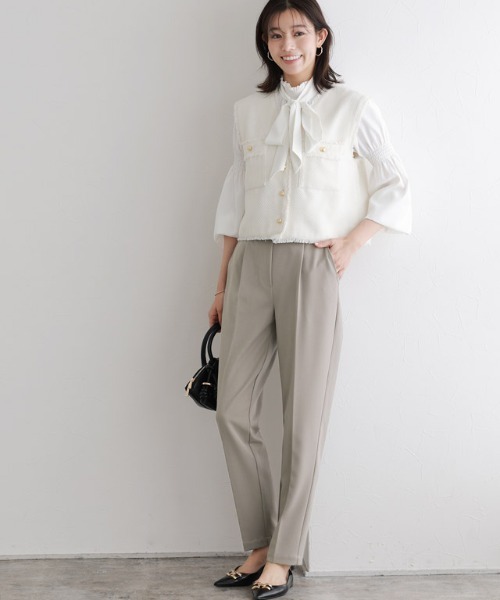 高見えすっきりテーパードパンツ（スラックス）｜Pierrot（ピエロ）の