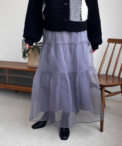 LOWRYS FARM（ローリーズファーム）の「オーガンジーボリュームスカート　973012（スカート・レディース・グレー/アイボリー/ブラック/ブラウン・FREE）」の15枚目の写真