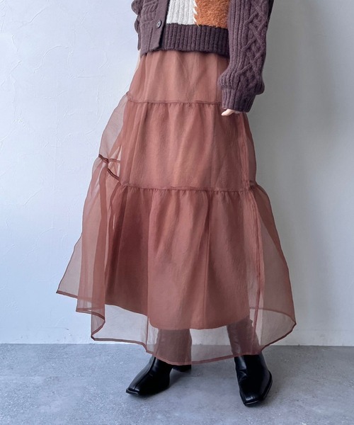 LOWRYS FARM（ローリーズファーム）の「オーガンジーボリュームスカート　973012（スカート・レディース・グレー/アイボリー/ブラック/ブラウン・FREE）」の18枚目の写真