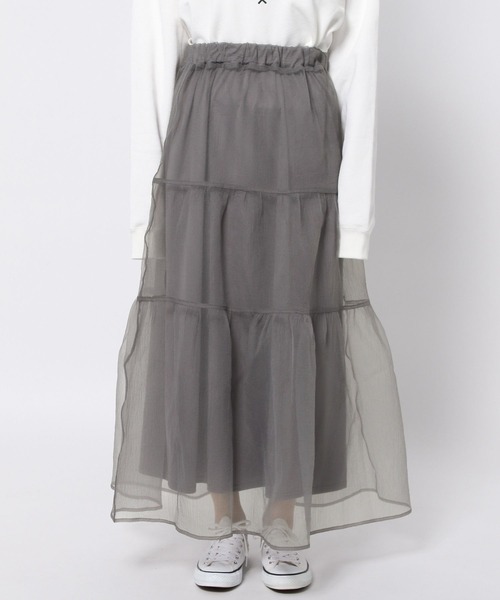 LOWRYS FARM（ローリーズファーム）の「オーガンジーボリュームスカート　973012（スカート・レディース・グレー/アイボリー/ブラック/ブラウン・FREE）」の19枚目の写真