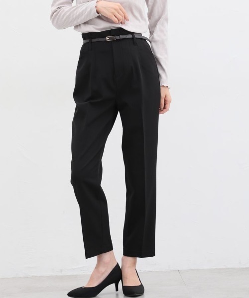 Honeys(ハニーズ)の「ベルト付テーパードパンツ(スラックス・レディース・ネイビー/ブルー/ブラック/モカ/チャコールグレー・M/LL/S/L)」の2枚目の写真