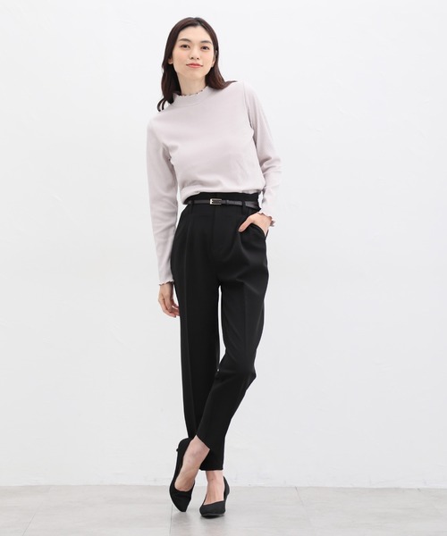Honeys(ハニーズ)の「ベルト付テーパードパンツ(スラックス・レディース・ネイビー/ブルー/ブラック/モカ/チャコールグレー・M/LL/S/L)」の6枚目の写真