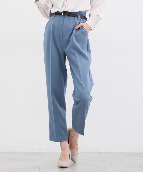 Honeys(ハニーズ)の「ベルト付テーパードパンツ(スラックス・レディース・ネイビー/ブルー/ブラック/モカ/チャコールグレー・M/LL/S/L)」の11枚目の写真