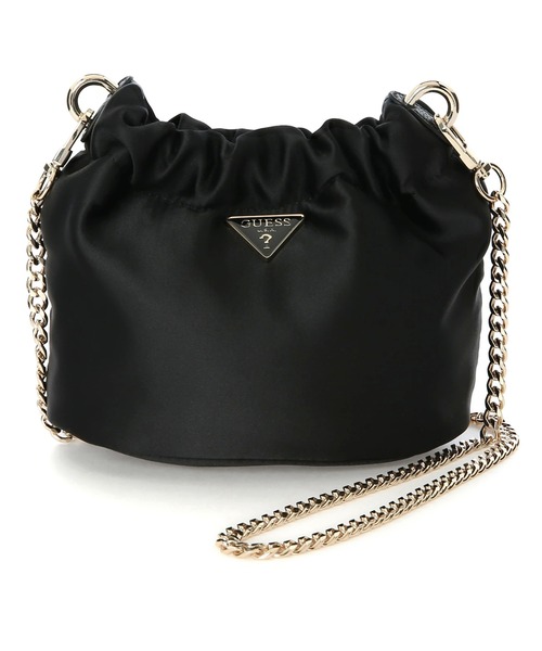 Guess(ゲス)の「VELINA Pouch(ハンドバッグ・レディース・ブラック/ピンク・ONE SIZE)」の2枚目の写真