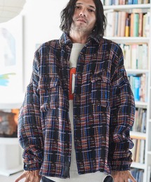 ADAMPATEK/tweed check looose shirt/ツィードチェックオーバーシャツ