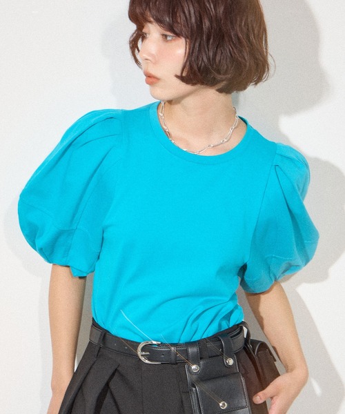 ELLEgirl(エルガール)の「コクーンスリーブT【ELLEgirl/エル ガール】(Tシャツ/カットソー・レディース・オフホワイト/ブルー/ブラック・FREE)」の9枚目の写真