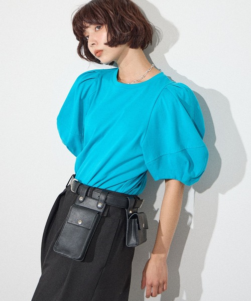ELLEgirl(エルガール)の「コクーンスリーブT【ELLEgirl/エル ガール】(Tシャツ/カットソー・レディース・オフホワイト/ブルー/ブラック・FREE)」の13枚目の写真