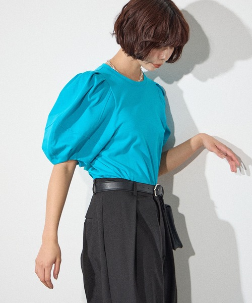 ELLEgirl(エルガール)の「コクーンスリーブT【ELLEgirl/エル ガール】(Tシャツ/カットソー・レディース・オフホワイト/ブルー/ブラック・FREE)」の14枚目の写真