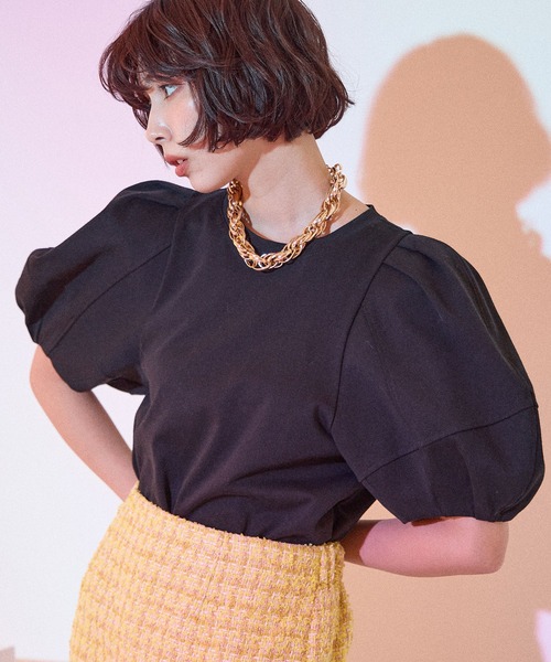 ELLEgirl(エルガール)の「コクーンスリーブT【ELLEgirl/エル ガール】(Tシャツ/カットソー・レディース・オフホワイト/ブルー/ブラック・FREE)」の16枚目の写真