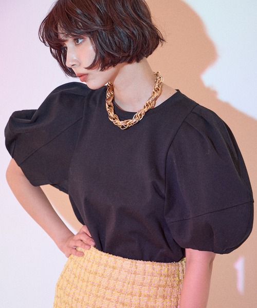 ELLEgirl(エルガール)の「コクーンスリーブT【ELLEgirl/エル ガール】(Tシャツ/カットソー・レディース・オフホワイト/ブルー/ブラック・FREE)」の17枚目の写真