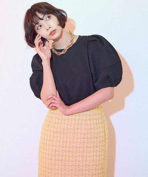 ELLEgirl(エルガール)の「コクーンスリーブT【ELLEgirl/エル ガール】(Tシャツ/カットソー・レディース・オフホワイト/ブルー/ブラック・FREE)」の18枚目の写真
