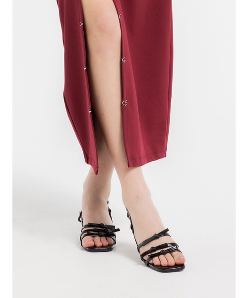 DURAS（デュラス）の「３連ストラップサンダル（サンダル・レディース・ホワイト/ブラック/シルバー・L/M）」の2枚目の写真