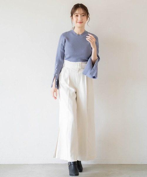 NOELA(ノエラ)の「サイドプリーツワイドパンツ(その他パンツ・レディース・ブラック/ピンク/オフホワイト・S/M)」の5枚目の写真